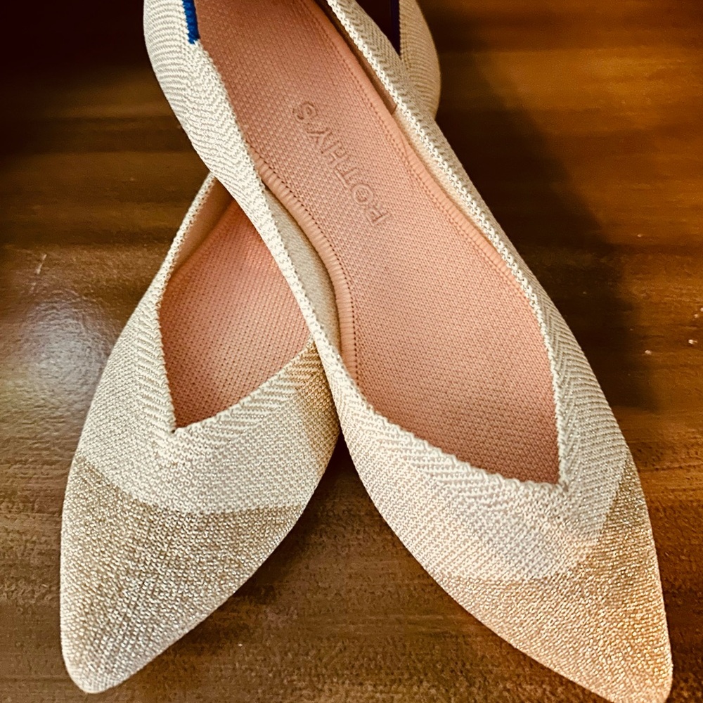 Rothys diamond metallic flats - Size 8